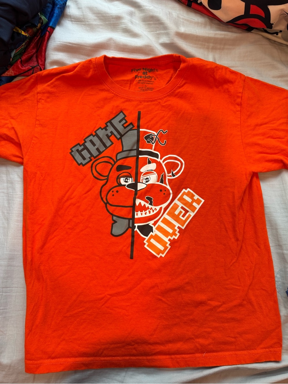 Five nights at Freddy’s Orange Graphic Tee - Game Over